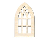 Unfinished Wood Gothic Window Shape | Craft Cutout | up to 24" DIY 7" / 1/4" 24 Hour Crafts