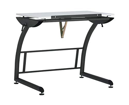 SD STUDIO DESIGNS Triflex Drawing Table, Sit to Stand Up Adjustable Office Home Computer Desk, 35.25"W X 23.5"D, Charcoal Black/White SD STUDIO DESIGNS