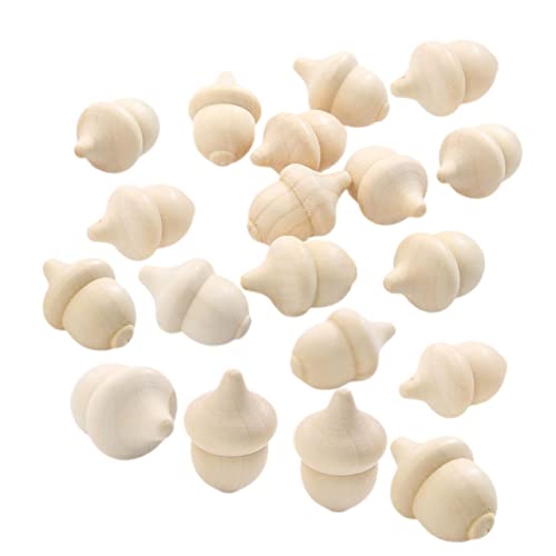 Vaguelly 30pcs Woody Acorn Christmas Doll Wood Bowl Christmas Tree Tiny Acorns Decor Woodpecker Doll Wooden Bowls for Food Unfinished Wooden Acorn Vaguelly