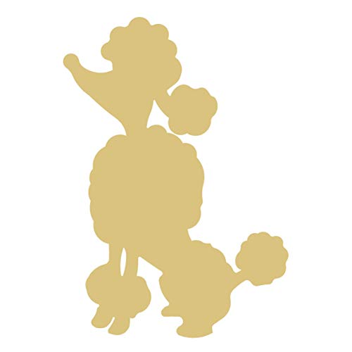 Poodle Unfinished Wood Animal Everyday Decor Dog Lover Door Hanger MDF Shape Canvas Style 2 (6") - WoodArtSupply