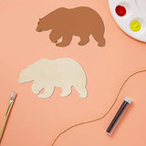 Bear Wooden Blank Grizzly Wood Wall Art Unfinished Ornaments for Christmas Wedding Birthday Party Thanksgiving Day Decoration 20Pcs. Zontween