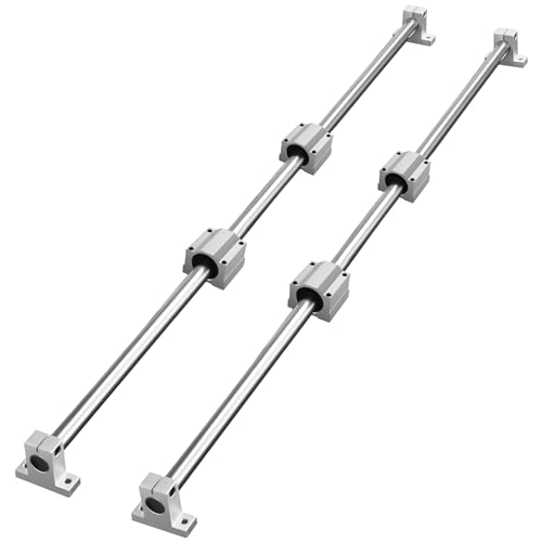 VEVOR Linear Rail Slide 2PCs 20mm x 1200mm Linear Bearing Slide Set with 4Pcs Block Bearings SC20UU+4Pcs Shaft Support Linear Shaft CNC Parts Kits - WoodArtSupply