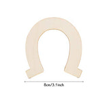 48 Pcs Horseshoe Unfinished Wood Cutouts Wooden Horseshoe for DIY Craft, Party,Wedding and Birthday Apol