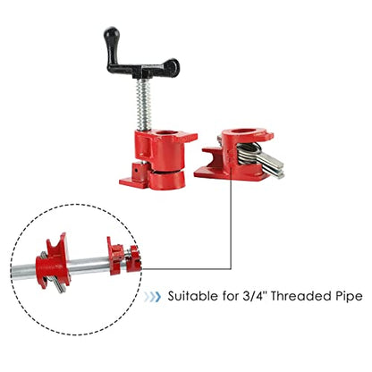 FLK Tech 4 Pack 3/4” Wood Gluing Pipe Clamp Set Heavy Duty - WoodArtSupply