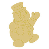 Snowman Design by Lines Cutout Unfinished Wood Winter Coloring Book Door Hanger MDF Shape Canvas Style 7 (12") Diverse Woodworking