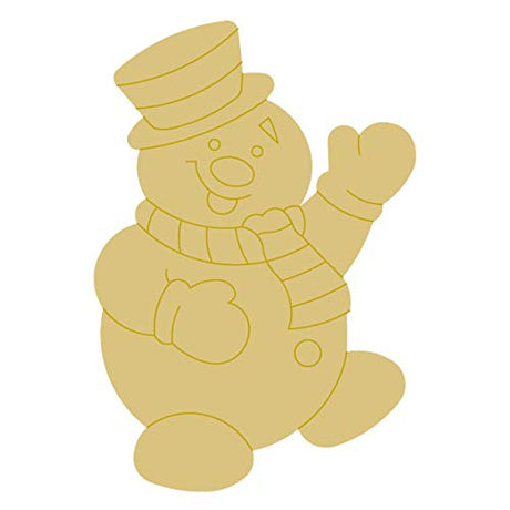 Snowman Design by Lines Cutout Unfinished Wood Winter Coloring Book Door Hanger MDF Shape Canvas Style 7 (12") Diverse Woodworking