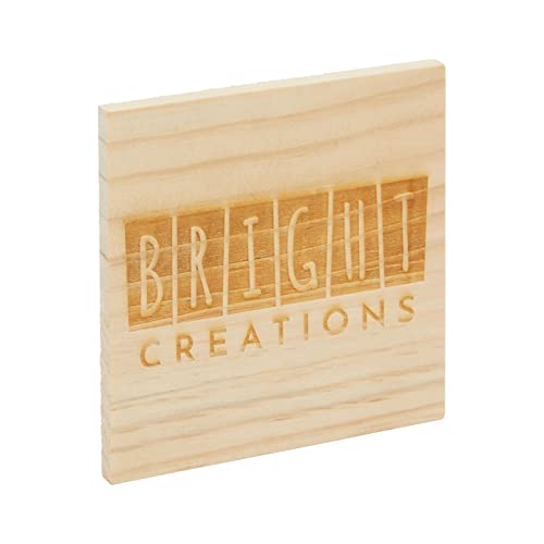 15 Pack Unfinished 4x4 Wood Squares for Crafts, Blank Wooden Tiles for Burning, Engraving, DIY Coasters Bright Creations