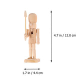 ABOOFAN 6Pcs Christmas Wooden Unfinished Nutcracker Figurines DIY Blank Unpainted Nutcracker Puppet Walnut Soldier Ornament Decoration ABOOFAN