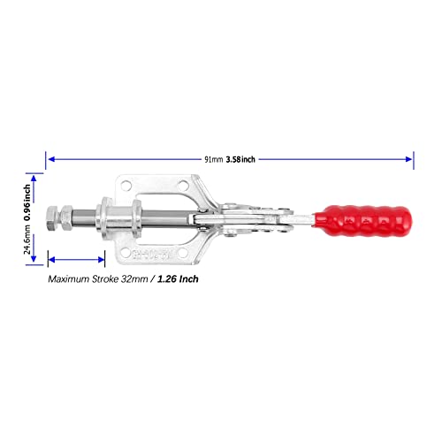 MUKCHAP 6 PCS Push Pull Toggle Clamp, GH-302-FM Adjustable Quick Release Woodworking Toggle Clamp Hand Tool, 300 lbs Holding Capacity MUKCHAP