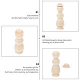 Ciieeo 10pcs Log Villain Montessori Peg Dolls Unpainted Peg Doll DIY Peg People Doll Toy Unfinished Peg Dolls Figurines for Kids DIY Wood Figures Ciieeo
