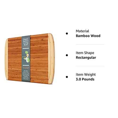 GREENER CHEF 18 Inch Extra Large Bamboo Cutting Board with Lifetime Replacements - Wood XL Cutting Boards for Kitchen - Organic Wooden Butcher Block Greener Chef