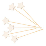 Yardwe 6Pcs Wand Unfinished Wooden Wands DIY Princess Wand kit Girls Costume Accessories Fairy Wood Wands Princess Party Decorations Fairy Sticks Yardwe