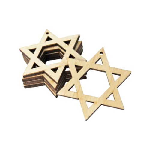 12 pieces Unfinished Jewish Star of David Laser (Many Size & Quantity Choices) Cutout Dangle Earring Jewelry Blanks Charms Shape Crafts Made in Texas - WoodArtSupply