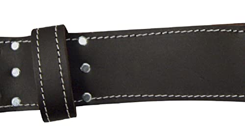 McGuire-Nicholas Men's Standard 2 3/4" inch Oil Tanned Leather Tool Work Belt for 29"-46" Waist, Dark Brown, 3" McGuire-Nicholas