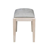 Unfinished Solid Wood Vanity Bench with Microfiber Upholstered Seat IC International Concepts