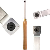 Rougher Woodturning Lathe Carbide Tipped Bended Chisel Tool with 15mm-R150 Square Carbide Insert, 16 inch Length Dirtech