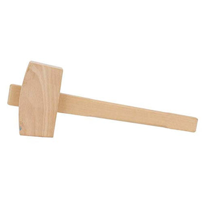 Wooden Mallet, 13.8'' Carpenter Wood Hammer Woodworking Carving Mallet, Manual Ice Hammer Mallet, Damage-Free Striking Tapping Hand Tool (L)