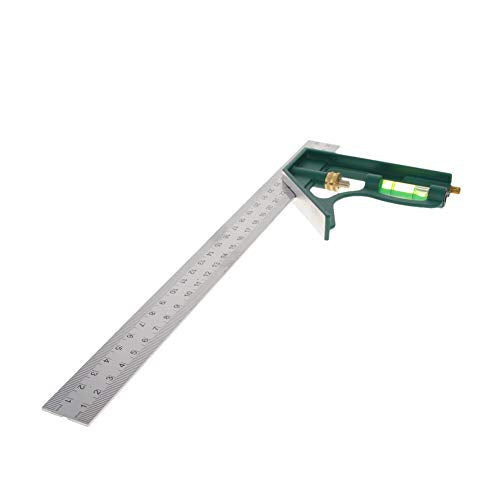 Utoolmart 300mm Green Base Stainless Steel Framing Square Right Angle Ruler Thicken Try Square Ruler Tools for Carpenter Engineer 1 Pcs Utoolmart