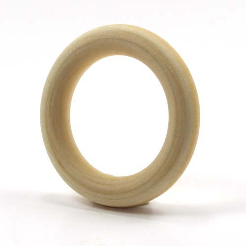 Mylittlewoodshop Pkg of 12 - Ring - 1-1/2 inch outside diameter with 3/4 inches inside diameter and 3/8 inches thick unfinished wood (WW-TR0400-12) Unique Wood Shapes