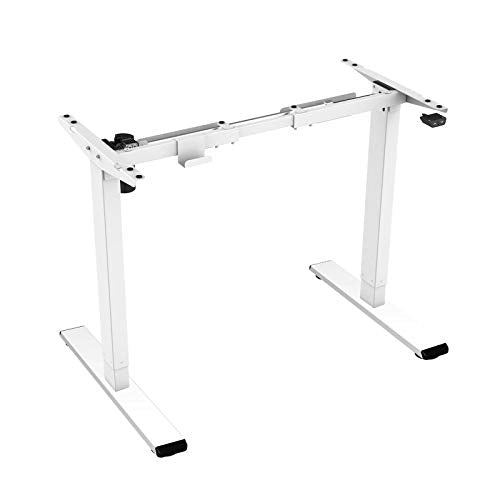 FLEXISPOT DIY Height Adjustable Standing Desk Frame Electric Sit Stand Desk Base, Home Office Stand up Desk Leg (White Frame Only) - WoodArtSupply