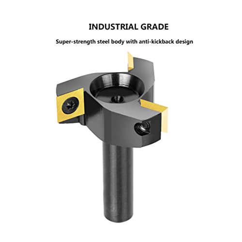 SpeTool CNC Spoilboard Surfacing Router Bit 1/2 Shank 2 Inch Cutting Diameter, Slab Flatting Router Bit Carbide Insert Planing Bit Wood Bottom - WoodArtSupply