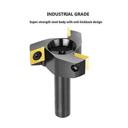 SpeTool CNC Spoilboard Surfacing Router Bit 1/2 Shank 2 Inch Cutting Diameter, Slab Flatting Router Bit Carbide Insert Planing Bit Wood Bottom - WoodArtSupply