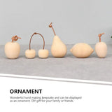 COHEALI Unfinished Wooden Fruits 5pcs Unpainted Blank Pear Apple Lemon Cherry Kiwi 3D Fruits Models for DIY Painting Drawing Craft COHEALI