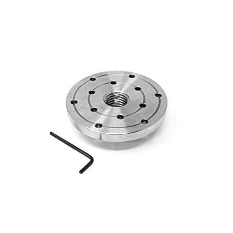 RGWOOD 4" Steel Wood Lathe Face Plate, 1" x 8tpi RH/LH Double Threaded (inboard, ouboard turning), with locking set screws RGWOOD