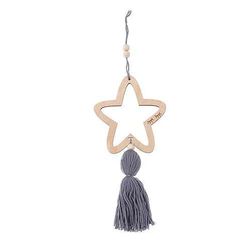 PartyKindom 2pcs Unfinished Wood Stars Baby Room Hanging Ornament Star Ornament Nursery Star Decor Ceiling Decor PartyKindom