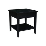 IC International Concepts End Table, Black IC International Concepts