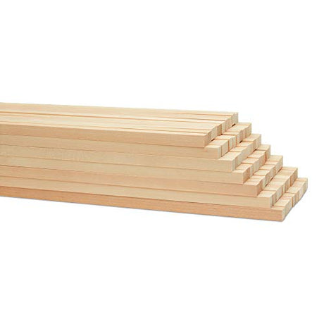 Square Wood Dowel Rod 36" x 1/2" Pack of 10 Square Wooden Dowel Sticks for Crafts and DIY Birch Hardwood by Woodpeckers Woodpeckers