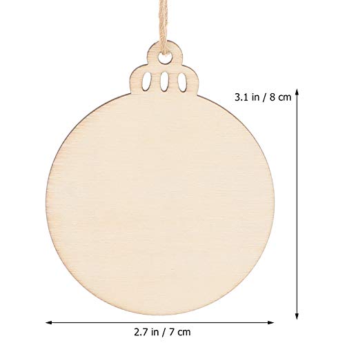 SEWACC 30 Pcs Wooden Christmas Ornaments Unfinished Wood Crafts with Hole Star Mini Christmas Tree Christmas Ball Wood Ornaments Wood Slices DIY - WoodArtSupply