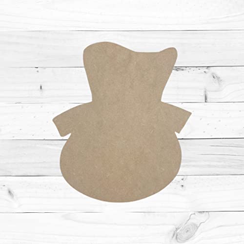 Snowman Head with Hat DIY Wooden Craft Shape, Unfinished Cutout, Paintable MDF Cutout Build-A-Cross