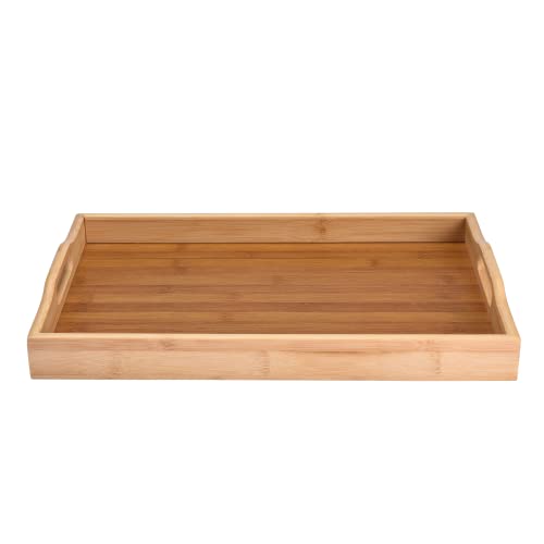 Prosumers Choice 3-Piece Set Bamboo Serving Trays with Handles - With Sizes, 1xS (38.1x25.4x4.9cm), 1xM (40.6x28.0x4.9cm), 1xL (43.2x30.5x4.9cm) - Prosumer's Choice