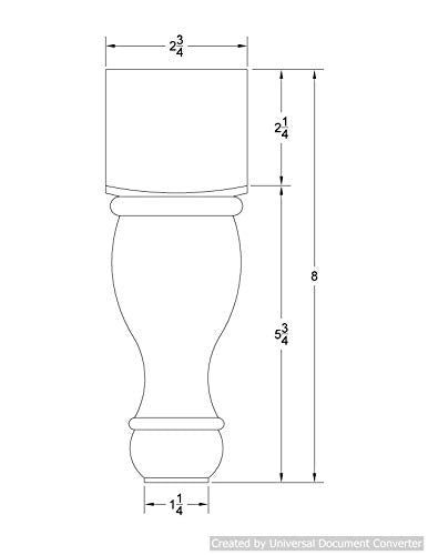 Linwood Maple Wood Furniture Feet - 8" Tall x 2 3/4" Wide - Unfinished Wooden Feet for Dressers, Beds, Sofas, Chairs, and Kitchen Cabinets - (Set of Highland Manor Wood Products