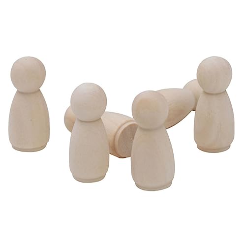VILLCASE 40pcs DIY Wood Doll Nativity Toys for Kids Doll Bodies for DIY Unfinished Wooden Peg Dolls Painting Wood Figure Paint kit for Kids Wooden VILLCASE