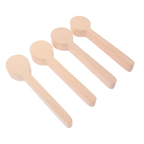 TEHAUX 4pcs Unfinished Wooden Spoon Wooden Craft Whittling Kit Whittling Craft Kit Sugar Spoon Wood Carving Unfinished Wooden Scoops Wood Carving TEHAUX