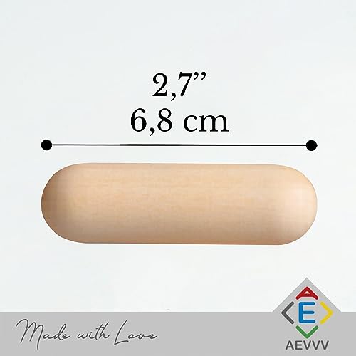 Wooden Craft Kit - DIY Handmade Sausage-Shaped Blanks, Natural Wood, 16 pcs, 2.7 inches - Unfinished Wood Blanks for Home Decor - Wood Painting and