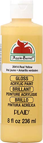 Apple Barrel Gloss Acrylic Paint in Assorted Colors (8 oz), Gloss Real Yellow
