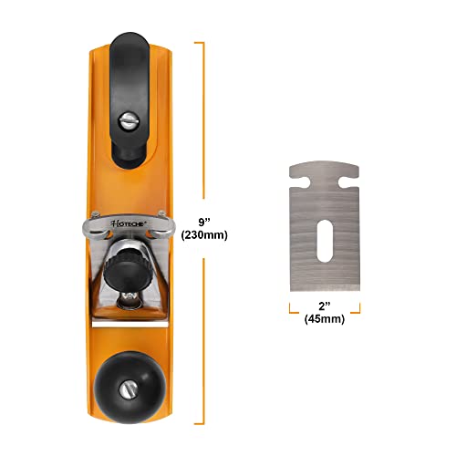 Hoteche No.4 Wood Plane - Adjustable Smoothing Bench Hand Planer for Woodworking and Trimming - 9.5-Inch Jointer Plane with 2-Inch Blade Hoteche