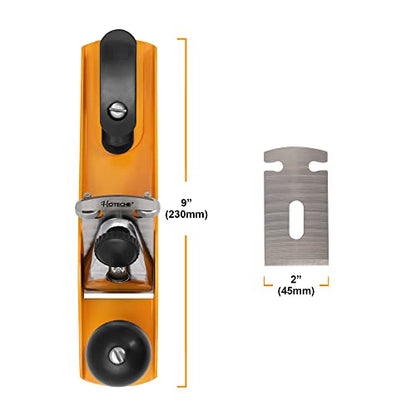 Hoteche No.4 Wood Plane - Adjustable Smoothing Bench Hand Planer for Woodworking and Trimming - 9.5-Inch Jointer Plane with 2-Inch Blade - WoodArtSupply