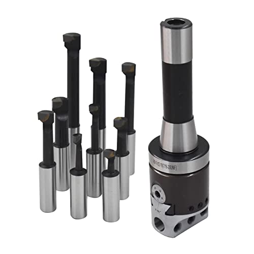 raseparter 2In Boring Head Set, 9-Pack Carbide Boring Bar Set, R8 Shank 1/2In Milling Milling Machine Accessories raseparter