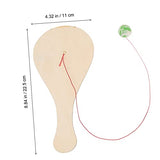 MERRYHAPY 10pcs White Billet Wooden Racket Rubber Manual Child MERRYHAPY