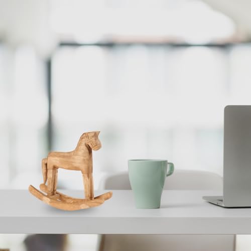 VOSAREA 18x6x18cm Wooden Rocking Horse Table Decoration Craft Home Art Furnishing VOSAREA