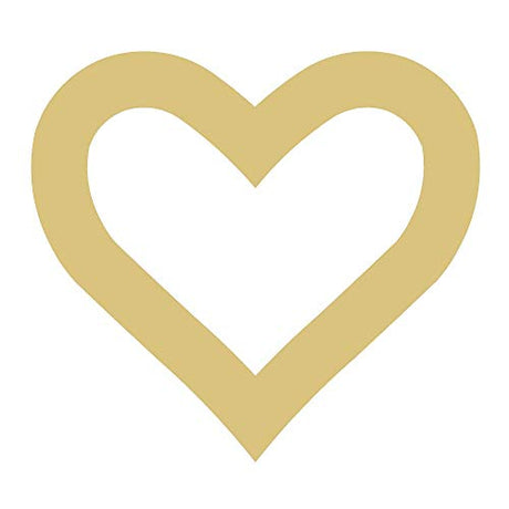 Open Heart Cutout Unfinished Wood Valentine's Day Holiday Special Occasion Door Hanger MDF Shape Canvas Style 4 (24") Diverse Woodworking