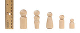Hygloss Wood Peg Dolls – Craft Paintable Birchwood Doll People – Assorted Family, 40 Pieces Hygloss