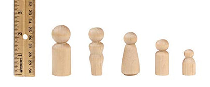 Hygloss Wood Peg Dolls – Craft Paintable Birchwood Doll People – Assorted Family, 40 Pieces