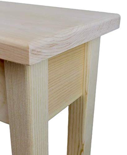 46" Narrow Console Sofa Table - Unfinished Foyer Pine Table With 2 Bottom Storage Shelf Generic