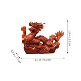 EXCEART 1pcs Wooden Chinese Fengshui Dragon Figurine Statue 10cm Mini 2024 Year of The Dragon Gift Chinese Zodiac Dragon Figurines Wood Hand Carved EXCEART
