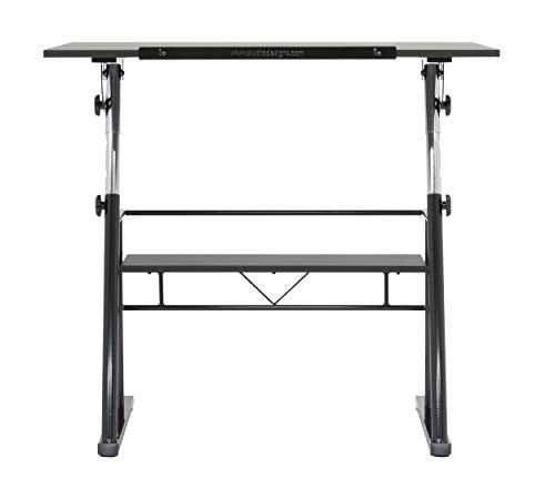 STUDIO DESIGNS Zenith Craft Desk Drafting Table, Top Adjustable Drafting Table Craft Table Drawing Desk Hobby Table Writing Desk Studio Desk, Black, SD STUDIO DESIGNS